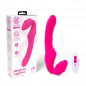 Розовый безремневой страпон на радиоуправлении Strapless Together - 22 см. - Together Toy - купить с доставкой в Санкт-Петербурге