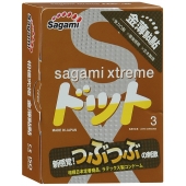 Презервативы Sagami Xtreme FEEL UP с точечной текстурой и линиями прилегания - 3 шт. - Sagami - купить с доставкой в Санкт-Петербурге