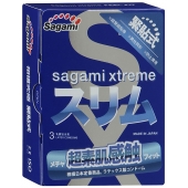 Розовые презервативы Sagami Xtreme FEEL FIT 3D - 3 шт. - Sagami - купить с доставкой в Санкт-Петербурге