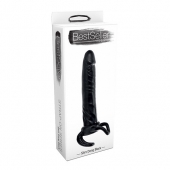 Чёрная насадка-фаллос для двойного проникновения INFLATABLE DILDO SLIM DONG  - 13,5 см. - Toyz4lovers - в Санкт-Петербурге купить с доставкой