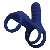 Синяя вибронасадка на пенис Vibrating Penis Sling - Baile - в Санкт-Петербурге купить с доставкой