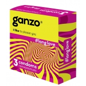 Презервативы с анестетиком для продления удовольствия Ganzo Long Love - 3 шт. - Ganzo - купить с доставкой в Санкт-Петербурге