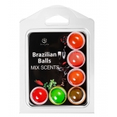 Набор из 6 шариков с ароматизированными массажными маслами Brazilian Balls - Secret Play - купить с доставкой в Санкт-Петербурге