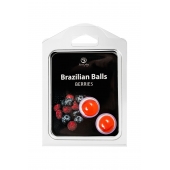 Набор из 2 шариков с массажным маслом Brazilian Balls с ароматом ягод - Secret Play - купить с доставкой в Санкт-Петербурге