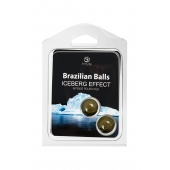 Набор из 2 шариков с массажным маслом Brazilian Balls с ледяным эффектом - Secret Play - купить с доставкой в Санкт-Петербурге