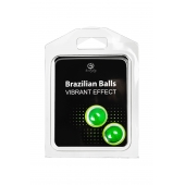 Набор из 2 шариков с массажным маслом Brazilian Balls с эффектом вибрации - Secret Play - купить с доставкой в Санкт-Петербурге