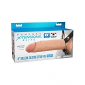 Полый страпон на ремнях 8’’ Hollow Silicone Strap-on - Pipedream - купить с доставкой в Санкт-Петербурге