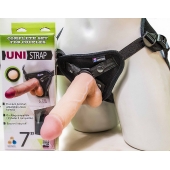 Страпон-унисекс с двумя насадками UNI strap 7  Harness - 19 и 16 см. - LOVETOY (А-Полимер) - купить с доставкой в Санкт-Петербурге