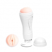 Мастурбатор-вагина Flora White с присоской и 12 режимами вибрации - Baile - в Санкт-Петербурге купить с доставкой