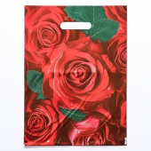 Пакет с цветочным принтом и вырубной ручкой (30х40 см) - Сима-Ленд - купить с доставкой в Санкт-Петербурге