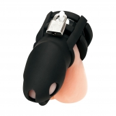 Черная клетка для пениса Silicone Small 2 in Cock Cage With Ball Divider - BlueLine - купить с доставкой в Санкт-Петербурге