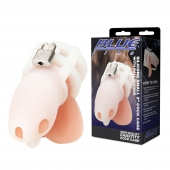 Белая клетка для пениса Silicone Small 2 in Cock Cage With Ball Divider - BlueLine - купить с доставкой в Санкт-Петербурге