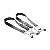 Ремни с зажимами для половых губ Spread Labia Spreader Straps with Clamps - XR Brands - купить с доставкой в Санкт-Петербурге