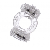 Прозрачное виброкольцо с двумя вибропульками - Toyfa Basic - в Санкт-Петербурге купить с доставкой