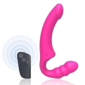 Розовый безремневой страпон Straples Strap-On Dildo - Erokay - купить с доставкой в Санкт-Петербурге