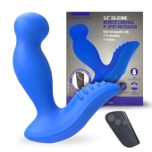 Синий вибромассажер простаты 3,5’’ Remote Control P-spot Massager - 12,5 см. - Erokay - в Санкт-Петербурге купить с доставкой