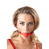 Силиконовый кляп-шар на чёрных ремешках Red Gag silicone - Orion - купить с доставкой в Санкт-Петербурге