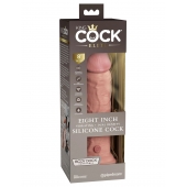 Телесный вибратор-реалистик 8  Vibrating Silicone Dual Density Cock - 22 см. - Pipedream