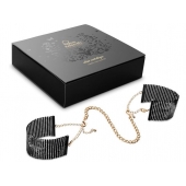 Чёрные дизайнерские наручники Desir Metallique Handcuffs Bijoux - Bijoux Indiscrets - купить с доставкой в Санкт-Петербурге