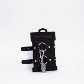 Черно-красные кожаные оковы - Crazy Handmade - купить с доставкой в Санкт-Петербурге