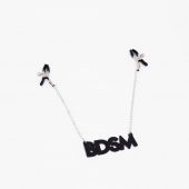 Зажимы на соски с кожаной подвеской BDSM - Crazy Handmade - купить с доставкой в Санкт-Петербурге
