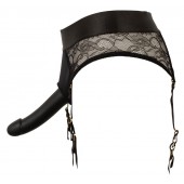 Черный женский страпон Strap-on Set: трусики и насадка - Orion - купить с доставкой в Санкт-Петербурге