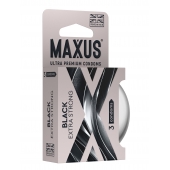 Черные утолщенные презервативы MAXUS Extra Strong с железным кейсом - 3 шт. - Maxus - купить с доставкой в Санкт-Петербурге