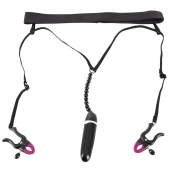 Женские вибростринги с зажимами для половых губ Spreader String with Vibrator - Orion - купить с доставкой в Санкт-Петербурге