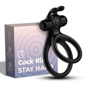 Черное эрекционное виброкольцо с подхватом мошонки Stay Hard - Boys of Toys - в Санкт-Петербурге купить с доставкой