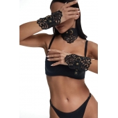 Фигурный набор для БДСМ-игр с узорами и золотистой фурнитурой - Crazy Handmade - купить с доставкой в Санкт-Петербурге