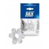 Прозрачное эрекционное кольцо с 6 стимулирующими шариками - Sex Expert - в Санкт-Петербурге купить с доставкой