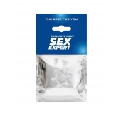 Прозрачное эластичное эрекционное кольцо с 6 шариками - Sex Expert - в Санкт-Петербурге купить с доставкой