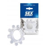 Прозрачное эрекционное кольцо со стимулирующими шариками - Sex Expert - в Санкт-Петербурге купить с доставкой
