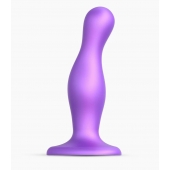 Фиолетовая насадка Strap-On-Me Dildo Plug Curvy size M - Strap-on-me - купить с доставкой в Санкт-Петербурге