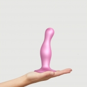 Розовая насадка Strap-On-Me Dildo Plug Curvy size M - Strap-on-me - купить с доставкой в Санкт-Петербурге