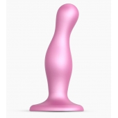 Розовая насадка Strap-On-Me Dildo Plug Curvy size M - Strap-on-me - купить с доставкой в Санкт-Петербурге