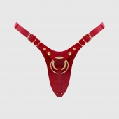 Красный пояс для фиксации насадок Strap-On-Me Leatherette Harness Fabulous - Strap-on-me - купить с доставкой в Санкт-Петербурге