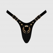 Черный пояс для фиксации насадок Strap-On-Me Leatherette Harness Fabulous - Strap-on-me - купить с доставкой в Санкт-Петербурге