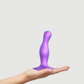 Фиолетовая насадка Strap-On-Me Dildo Plug Curvy size S - Strap-on-me - купить с доставкой в Санкт-Петербурге