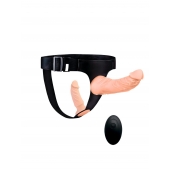 Женский страпон с 2 насадками, вибрацией и пультом ДУ - Erowoman-Eroman - купить с доставкой в Санкт-Петербурге