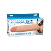 Телесный пустотелый фаллопротез 9’’ Hollow Silicone Strap-On - 24,1 см. - Pipedream - купить с доставкой в Санкт-Петербурге