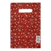 Красный подарочный новогодний пакет с вырубной ручкой (20х30 см) - Сима-Ленд - купить с доставкой в Санкт-Петербурге