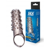 Дымчатая насадка на пенис с шипами и выпуклостями - 12 см. - Sex Expert - в Санкт-Петербурге купить с доставкой