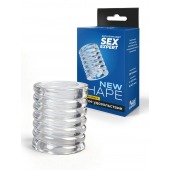 Прозрачная сквозная насадка на пенис с ребрышками - Sex Expert - в Санкт-Петербурге купить с доставкой