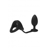 Черное эрекционное кольцо с анальной пробкой Cockstrap With Anal Plug - Dream Toys - в Санкт-Петербурге купить с доставкой