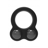 Черное эрекционное кольцо с утяжелителями Cockring Dual Weight - Dream Toys - в Санкт-Петербурге купить с доставкой