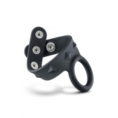 Черное эрекционное кольцо с подхватом мошонки на кнопках VS6 - Blush Novelties - в Санкт-Петербурге купить с доставкой