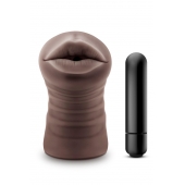 Коричневый мастурбатор-ротик Krystal Vibrating Masturbator - Blush Novelties - в Санкт-Петербурге купить с доставкой