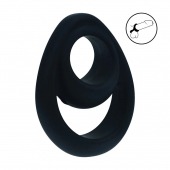 Черное эрекционное кольцо Double Ergo Silicone Cockring - Shots Media BV - в Санкт-Петербурге купить с доставкой