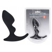 Черная анальная пробка для массажа простаты Double Ripple Silicone Prostate Massager - Shots Media BV - в Санкт-Петербурге купить с доставкой